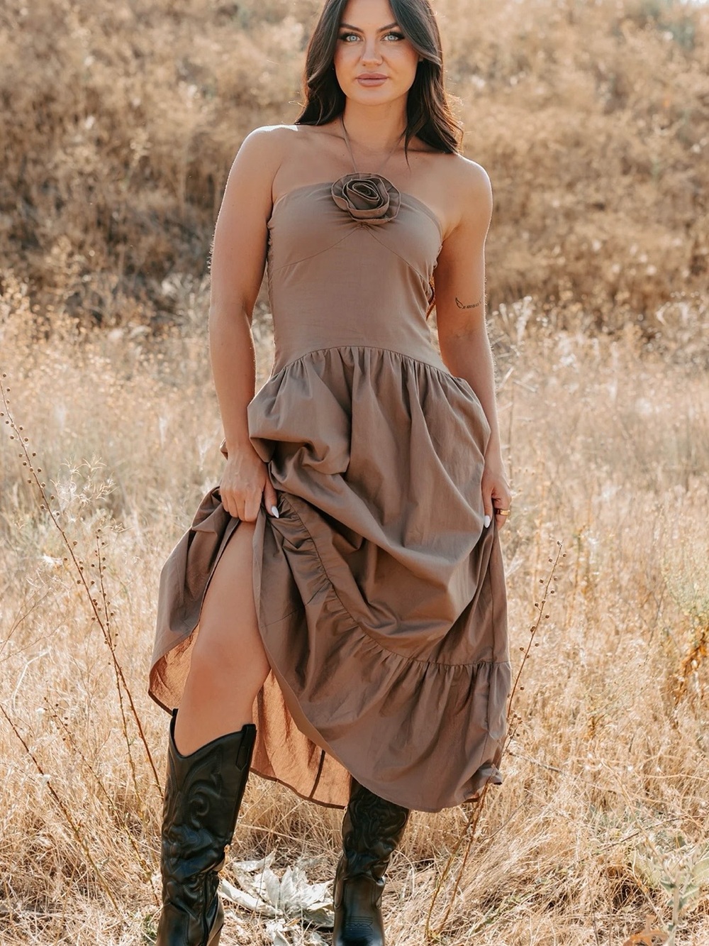 Halter Maxi Dress (Chocolate)